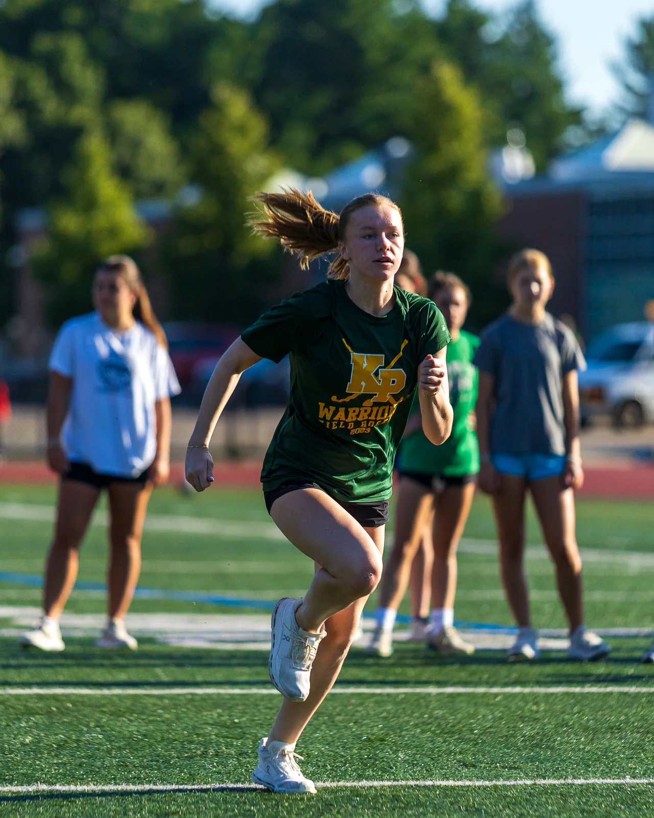 Athlete accelerating on the field