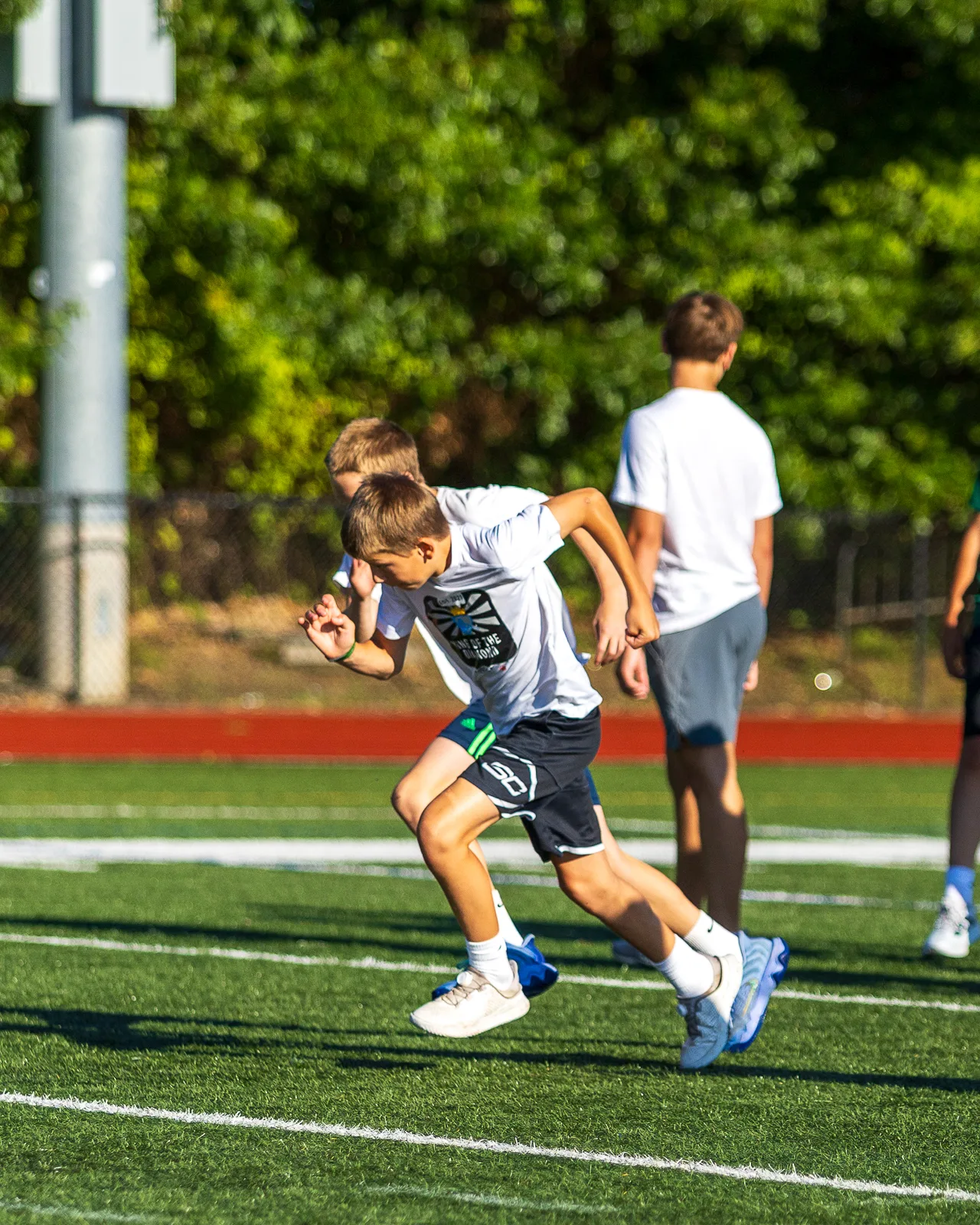 Athlete practicing acceleration