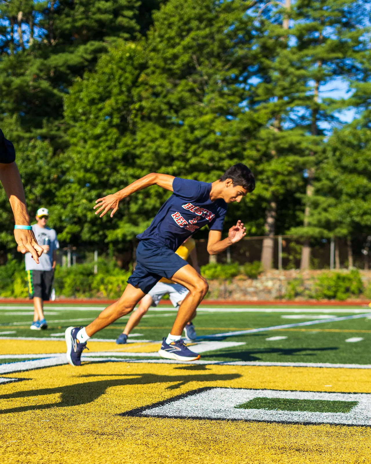 Athlete practicing a change of direction