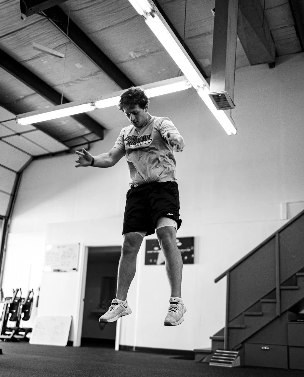 Athlete practicing a jump