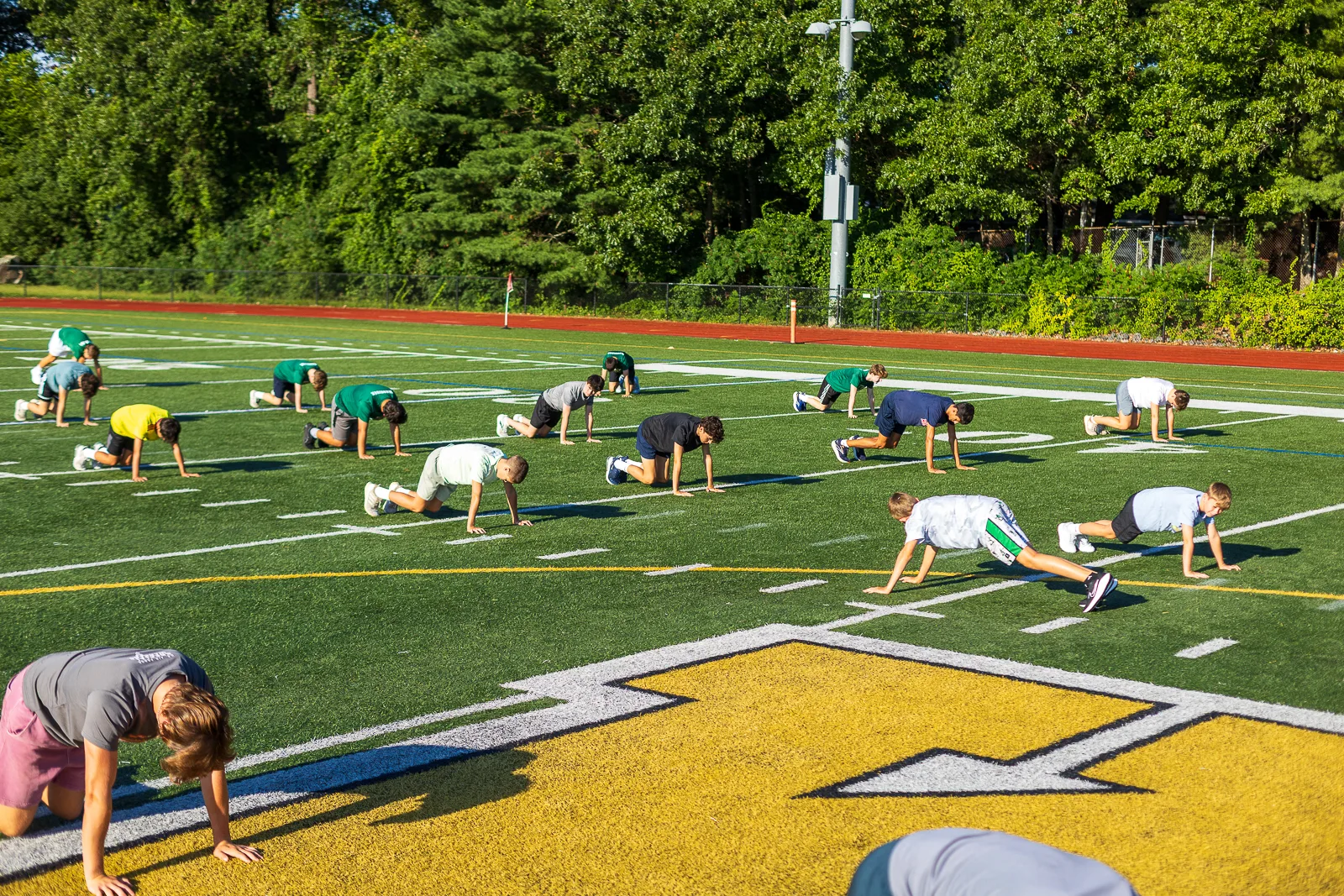 Camp athletes preparing to train
