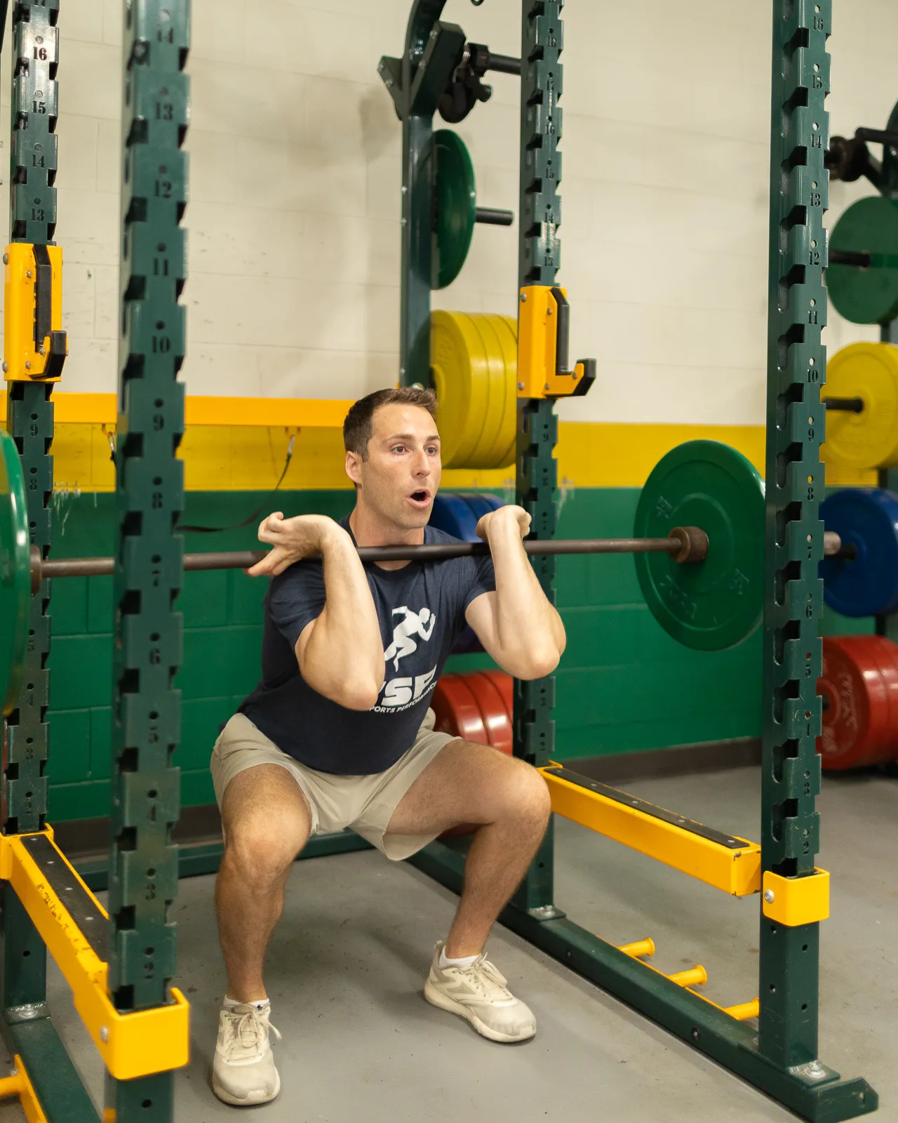 Athlete practicing a goblet squat