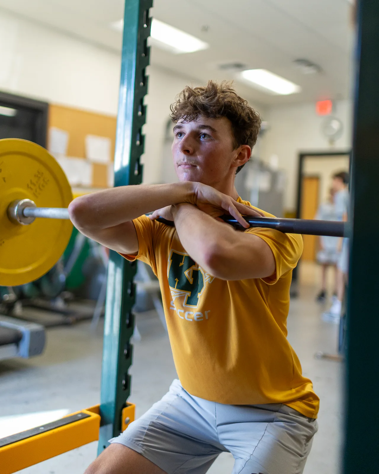 Front squat practice with a barbell