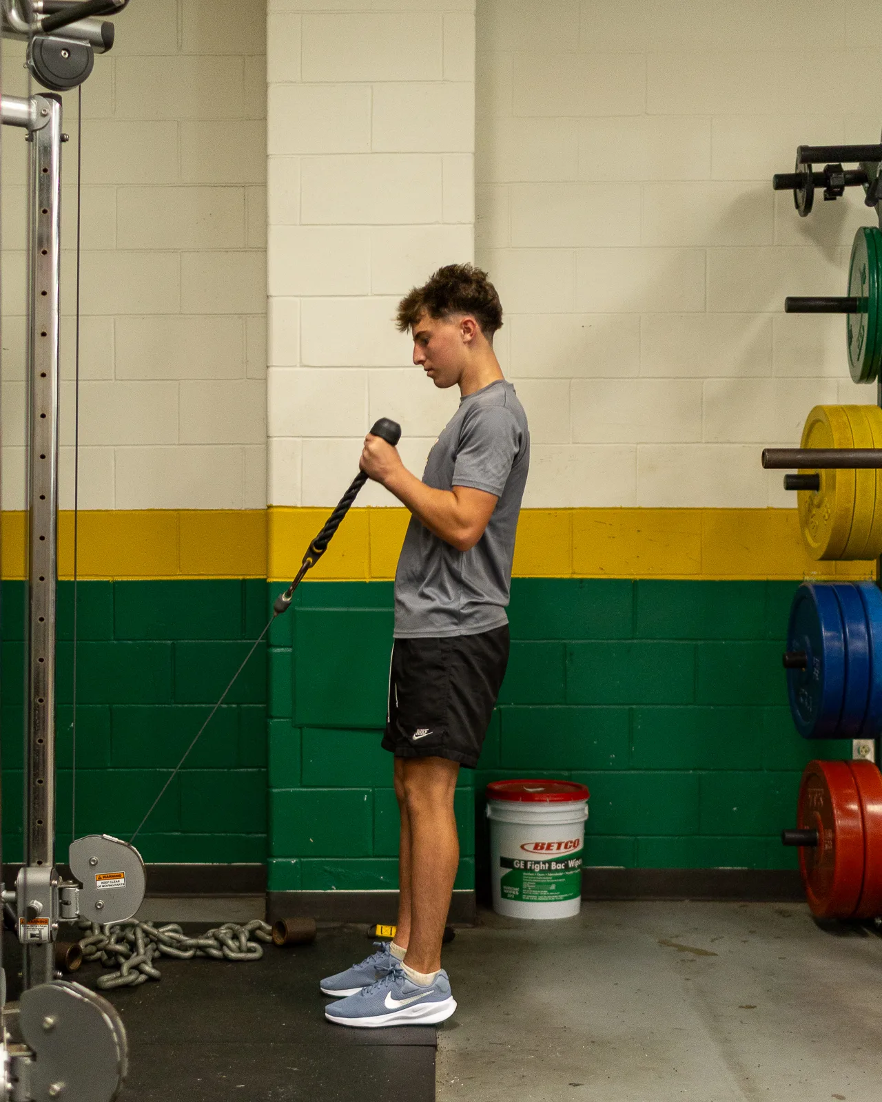 Athlete training at the facility